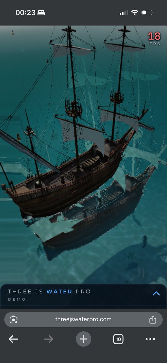 Desenholdb's tweet photo. @dangreenheck It’s all black, but then I rotate the camera blindly I can kinda see some “fog” of the underwater effect. In webgl that’s the result. https://t.co/13boRHm68g