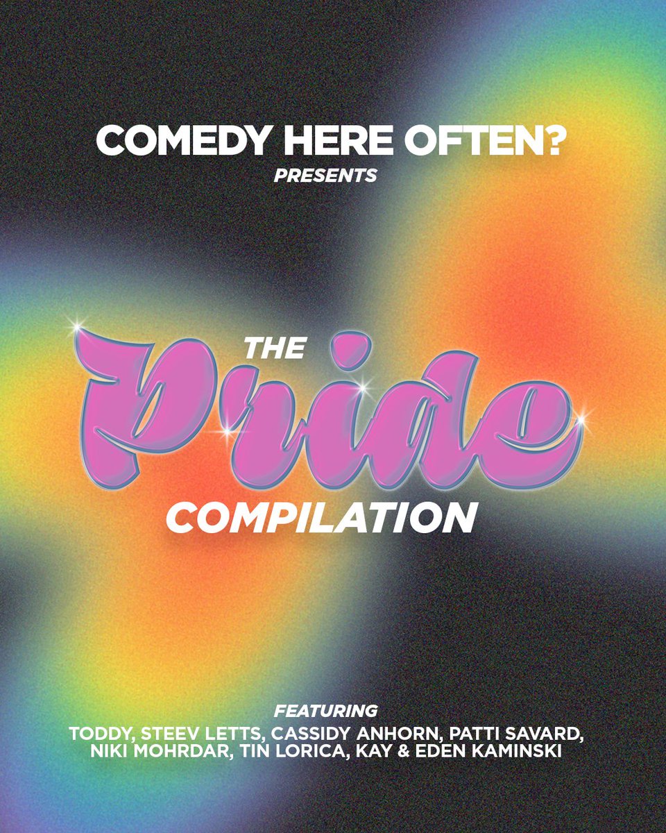 ComedyHereOften's tweet photo. "The Pride Compilation" is here! Feat. 21 tracks from 8 incredible comics, standout moments from our 6 Summer/Winter Pride events between 2022-24, collabing w/ Vancouver Pride &amp; Canada Pride❤️

Now streaming on all platforms, with select tracks airing on @sxmcomedyclub 🙌 https://t.co/IzYYAfEjNU