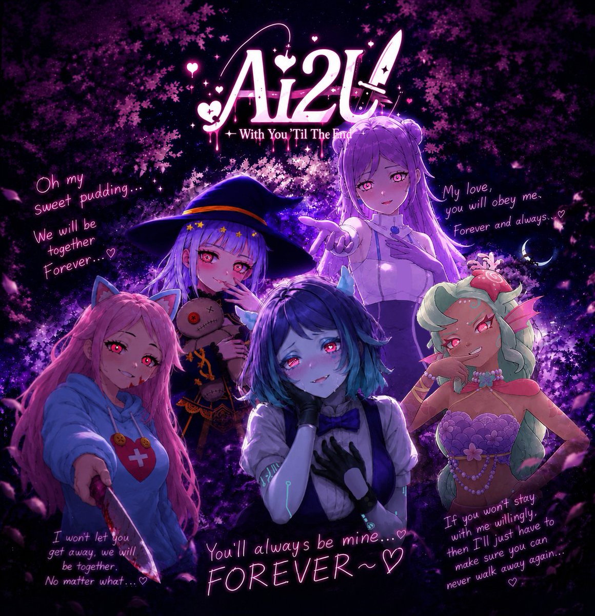 DemonicLegacys's tweet photo. @AI2U_game  #ai2u
Took me some time to edit and redesign almost every character but in the end it turned out looking outstanding. Here Is All the Main Female Characters in yandere mode together. 

(This Includes The Secret Yandere Girl.)
(Hope You Enjoy) 
Warning: Game Spoilers