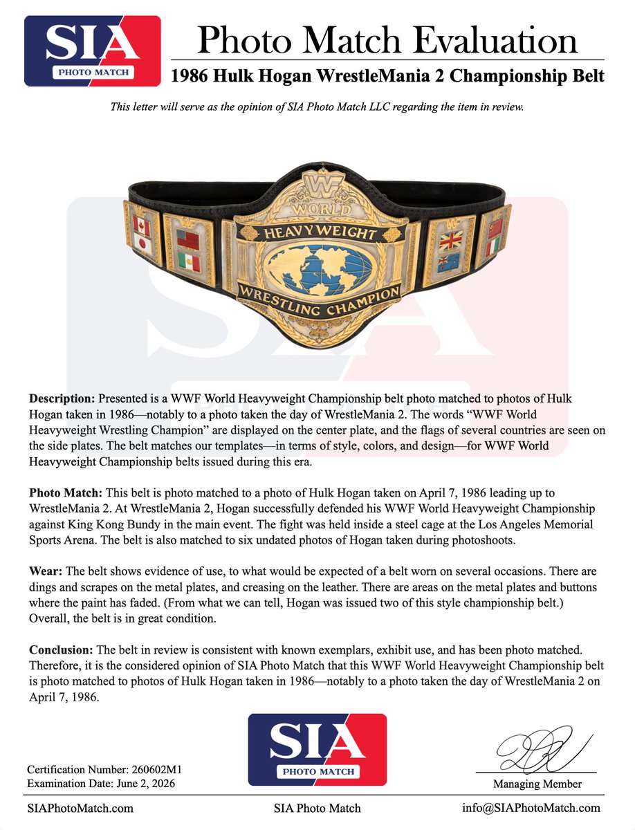 CollectingByJoe's tweet photo. One Belt To Rule Them All. This Hulk Hogan collectible is about to run wild @Heritage_Sport @HeritageAuction
this summer. Matched to WrestleMania II &amp; more &amp; with incredible provenance, this WWF belt is going to backstroke from Venice Beach, bite the Tiger shark's fin, and so on. https://t.co/k44LnaHBTE