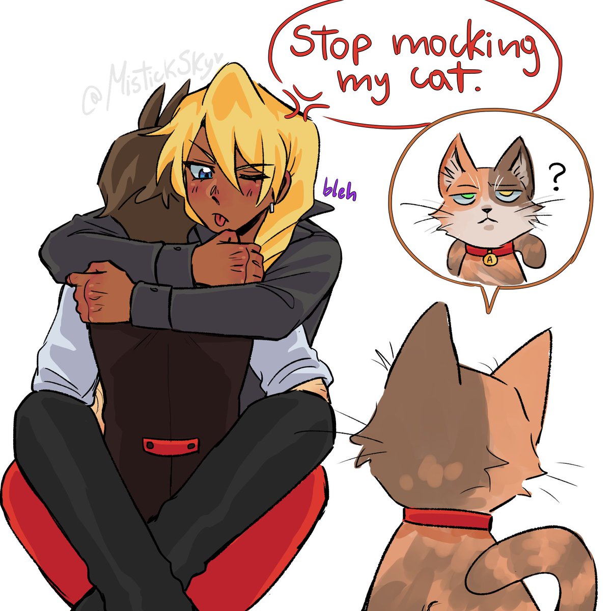 MistickSky's tweet photo. Day2: Jealousy/Pining
Jealous over a cat is so damn pathetic, please bro #klapollo https://t.co/uxfpB6UcEU