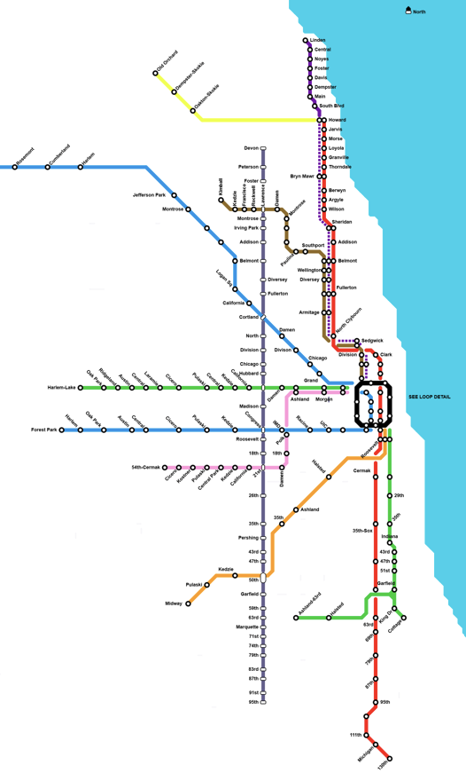Chicago2100's tweet photo. If only there was an elegant way to connect all of these stations 🧐 https://t.co/G33POghTWg