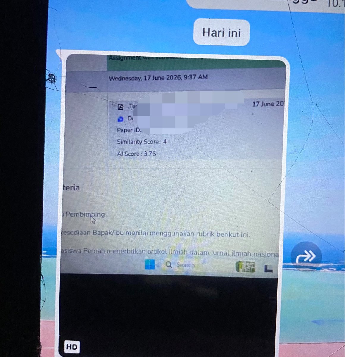 jokiaidrillbit's tweet photo. (UPLOAD BANYAK TESTI REAL TIME SETIAP HARI❗️) Selamat pagi🌻 Alhamdulillah 3 file pengerjaan tadi malam pagi ini langsung turun semua skor ai nya dalam satu kali up🤗  happy bangetttt🤗
#zonauang #parafrase #ai #drillbit #ut https://t.co/FaYi6qL1WR