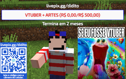 diditoBR's tweet photo. QUERO. SER. VTUBER.

hoje eu abro essa meta pra investir em umas paradas maneiras nas minhas lives, como um modelo fofinho e ARTES!!!
pra quem quiser ajudar, o livepix ta aí na tela e vai estar aparecendo nas lives a partir de hoje https://t.co/OmteeLZIPE