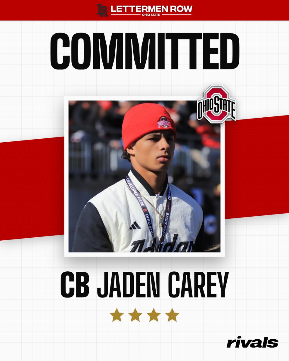 LettermenRow's tweet photo. BREAKING: Ohio State lands Rivals300 cornerback Jaden Carey 💥

🔗: https://t.co/OjF6st0BvU https://t.co/DoniTWbYQn