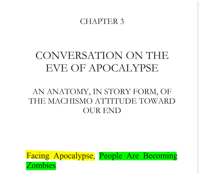 sillymickel's tweet photo. *APOCALYPSE EMERGENCY: Love's Wake-Up Call* (2013) by Michael Adzema.

Chapter 3, Page 35

🧵Click this panel for Thread, complete book

or, for free pdf copy: https://t.co/s5cE5XclE2

1/ 🧵👇 💡📚💙 #AE 🌡️ #ApocalypseEmergency ☢️ #AECH3 📖3  #TruthWarriors ❕ #psychology ☮️#Climate 🔥🌍 #Existential😱 #EndTimes ⏰⛔ #RainbowWarriors 🦋 #thanatos 🧟‍♂️ #eros 🌈 #FBR 🧑‍🤝‍🧑 #resist✊
