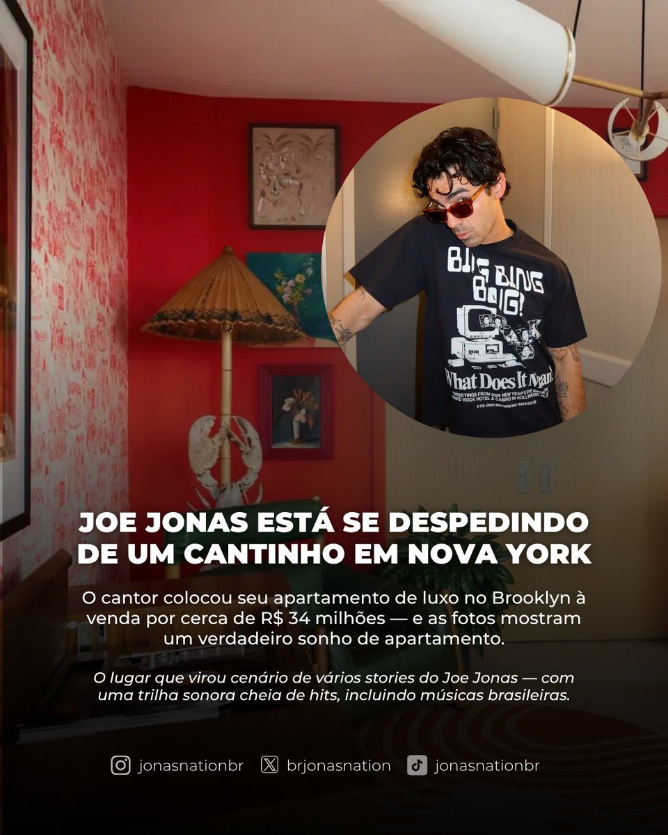 brjonasnation's tweet photo. 🚨 Joe colocou seu apartamento em NY à venda!
O imóvel, no Brooklyn, está avaliado em de US$ 6,75 milhões (aprox. R$ 34 milhões) e conta com vista incrível, janelas enormes e outros vários detalhes de alto padrão. 
Quem compraria esse pedacinho da vida nova-iorquina do Joe? 👀💙 https://t.co/C936gDDURO