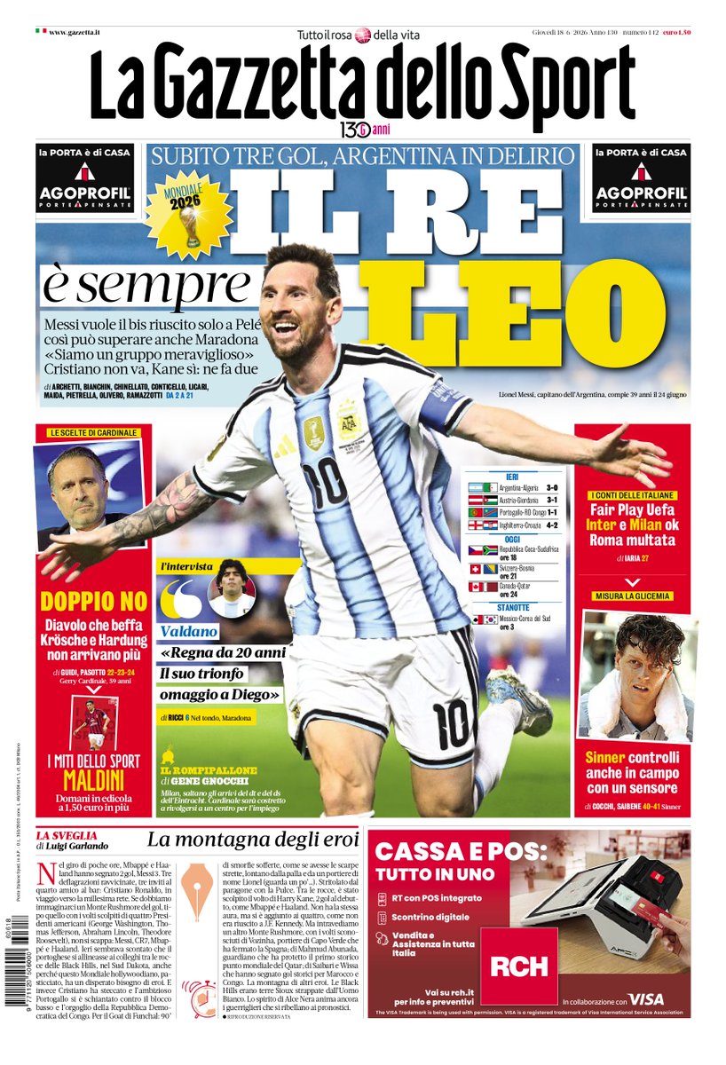 Gazzetta_it's tweet photo. La prima pagina della Gazzetta di oggi:

📣 IL RE è sempre LEO

Le notizie 👉 https://t.co/1BDXAqL4yD https://t.co/oC132ZAePe
