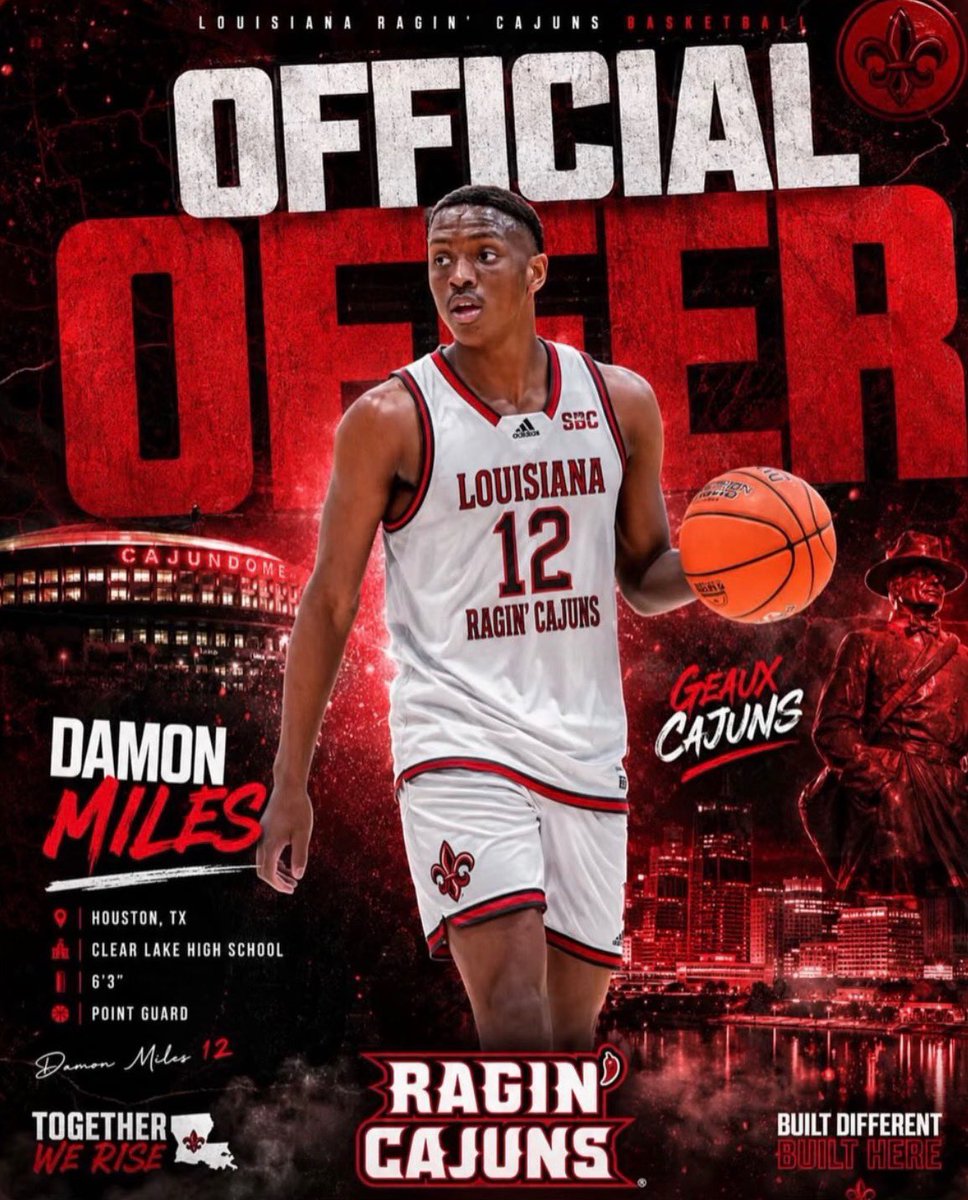 CLFBBBC's tweet photo. 2027 ⭐️⭐️⭐️ PG Damon Miles picks up offer from University of Louisiana at Lafayette. https://t.co/Zf3lCfhSQh