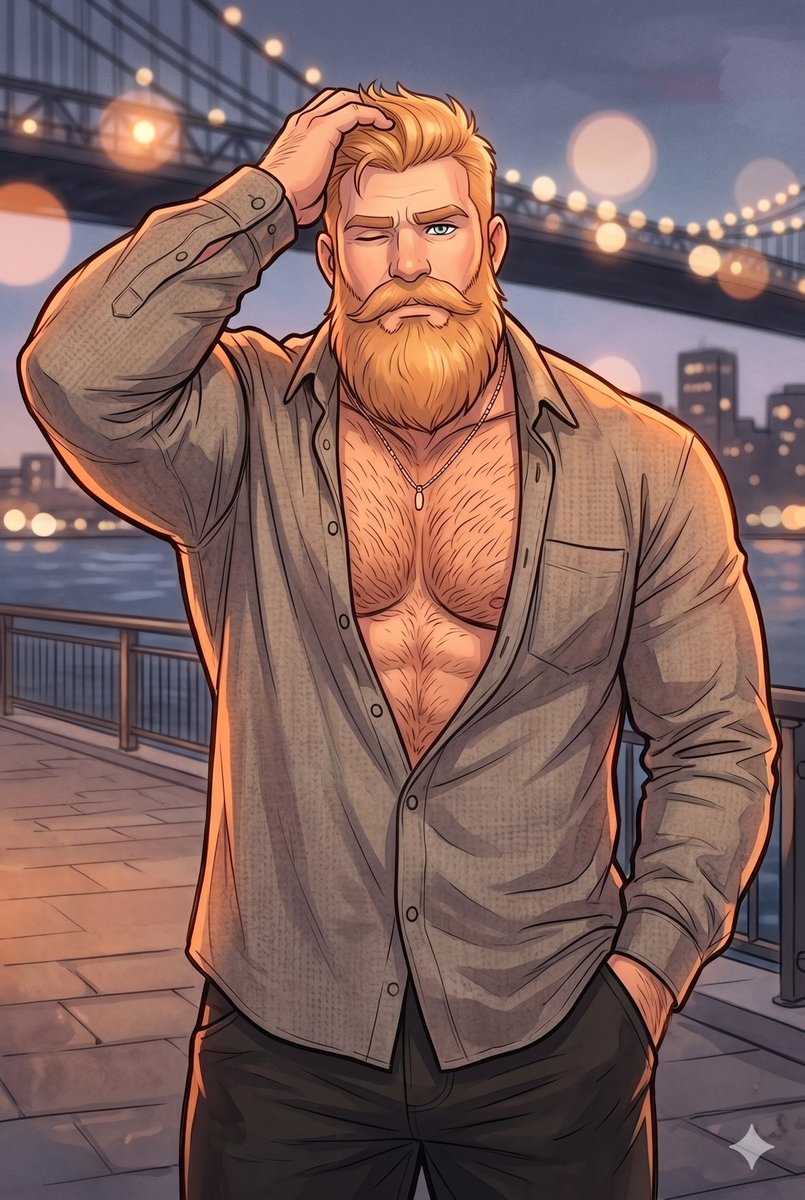 BakaAda98's tweet photo. Twilight cityscapes. 🌉 

#AIart #BearArt #Bara https://t.co/7waktokjev