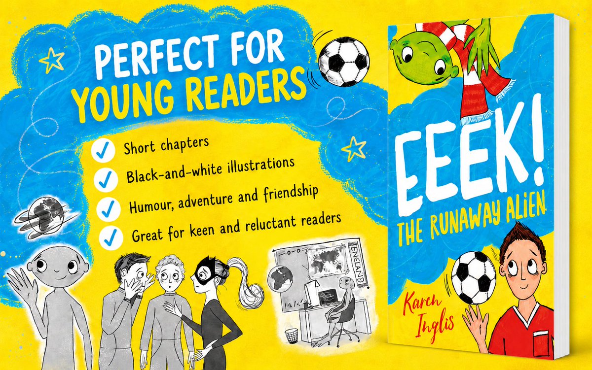 kareninglis's tweet photo. Bravo, England! To celebrate our first win, the eBook of Eeek! is FREE until 8am Saturday 20th June London time! >> https://t.co/sAtMNghZmf (#ad) Page-turning fun for ages 7-10 about a soccer-mad alien who came to Earth for the World Cup! #childrensbooks #freebook #FWC26Dallas https://t.co/ofqdjjOwI5
