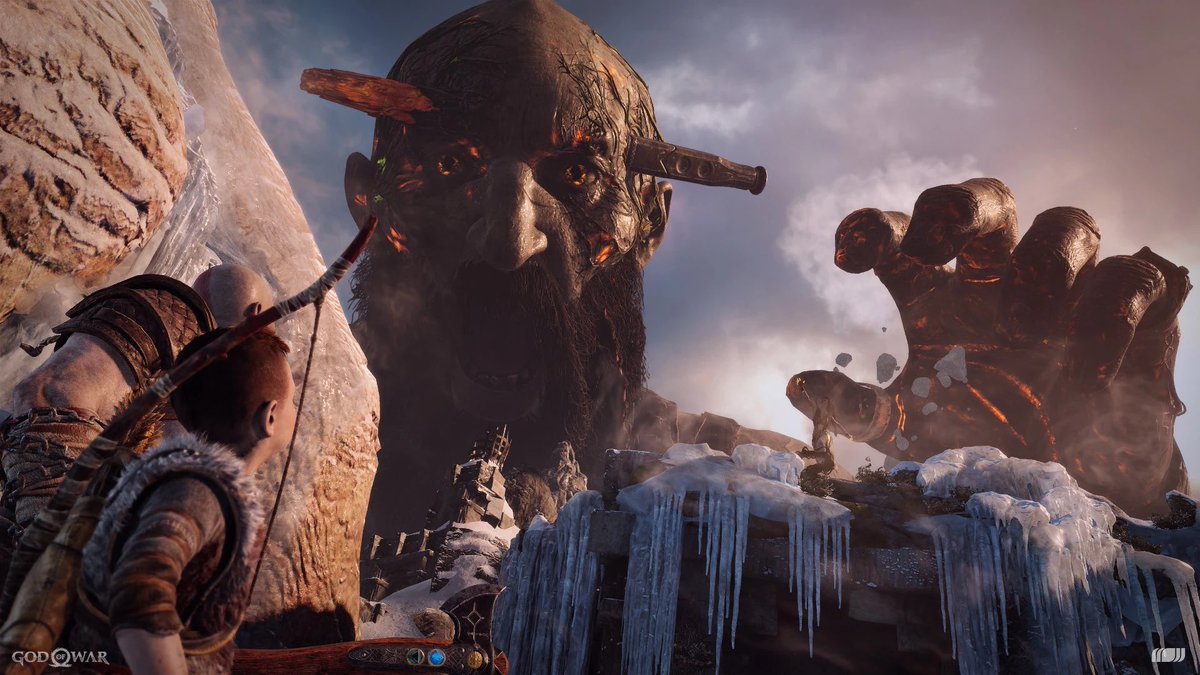 Redpzole's tweet photo. @GenePark THANK YOU!! The only time in the Norse games that felt even close to the scale of the originals was Thamur. You really feel the lack of Barlog’s direction in Ragnarok when you compare them side by side. https://t.co/oFx00Ia03N