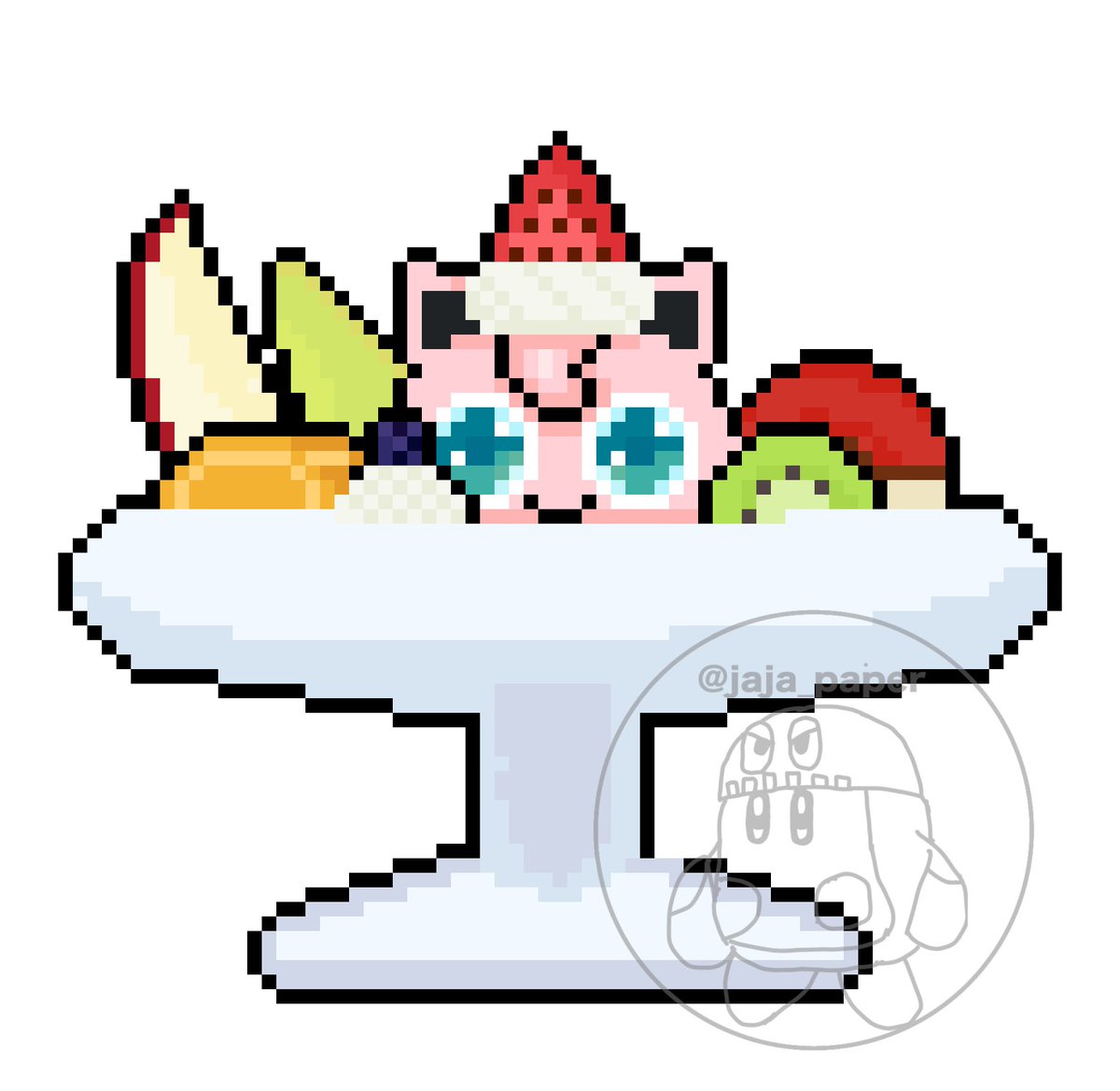 jaja_paper's tweet photo. #ポケモン絵　#ドット絵

プリンのプリンアラモード https://t.co/o1GihEzMM0