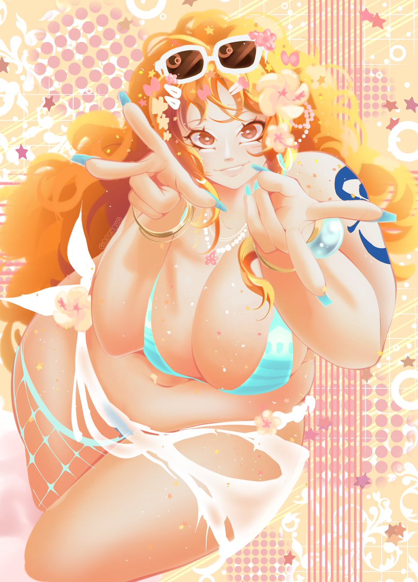 flappy_bugg's tweet photo. gyaru nami!!! 💛🍊🌺 #ONEPIECE〜 https://t.co/XbriiOmBJj
