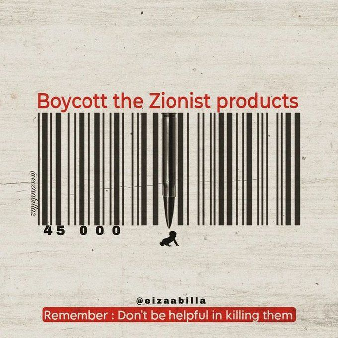 LailaPalestini1's tweet photo. Boycott products supporting genocide. https://t.co/jCm8RSZQnj