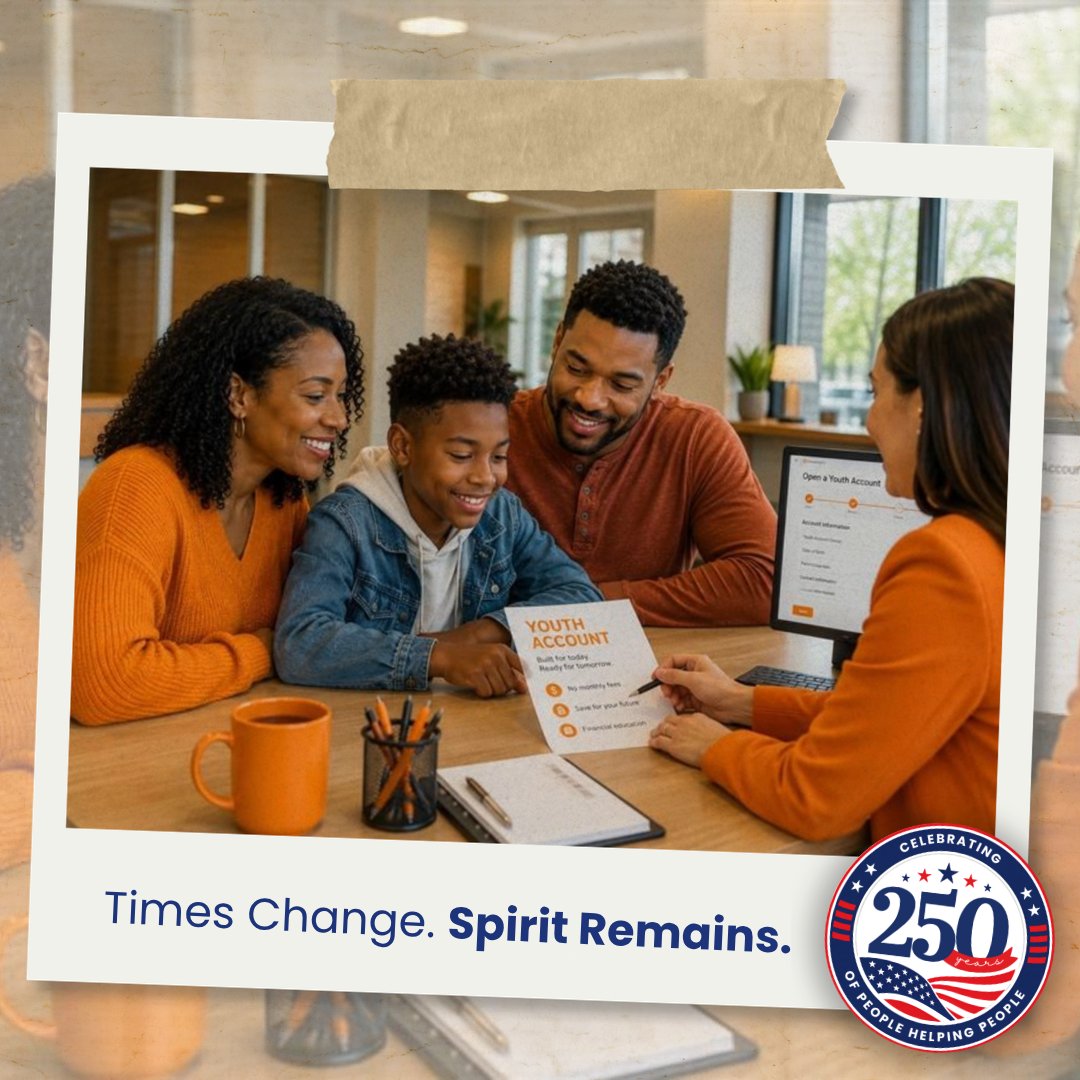 UTFCU's tweet photo. Times Change. Spirit Remains.

From mason jars to youth savings accounts. From household ledgers to laptops. The tools may have changed, but preparing for the future never goes out of style.
That's 250 years of people helping people. 🧡
Learn more: https://t.co/rPnliuPF7W https://t.co/v6WdTaCpav