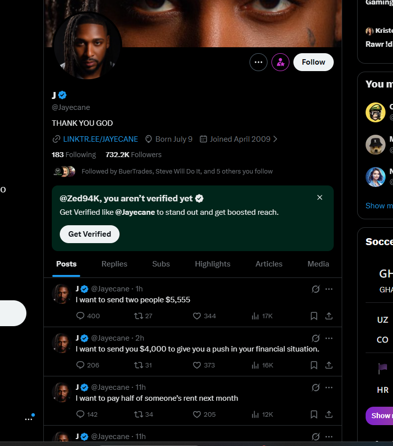 Zed94K's tweet photo. Another fake ass bit** that farms engagement on fake giveaways @jayecane Predatory as hell what you do https://t.co/vjAuBlIllR