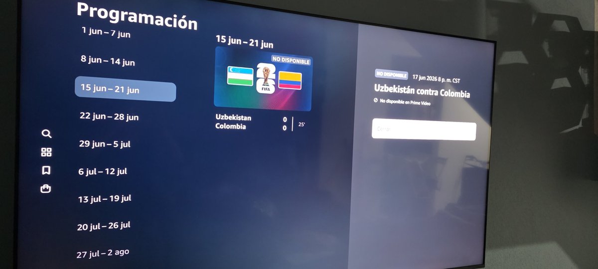 clauzhc's tweet photo. @VIX @Profeco no sale el partido de Colombia. Pagué una suscripción que prometía todos los partidos del mundial https://t.co/mKuRMVo8yr