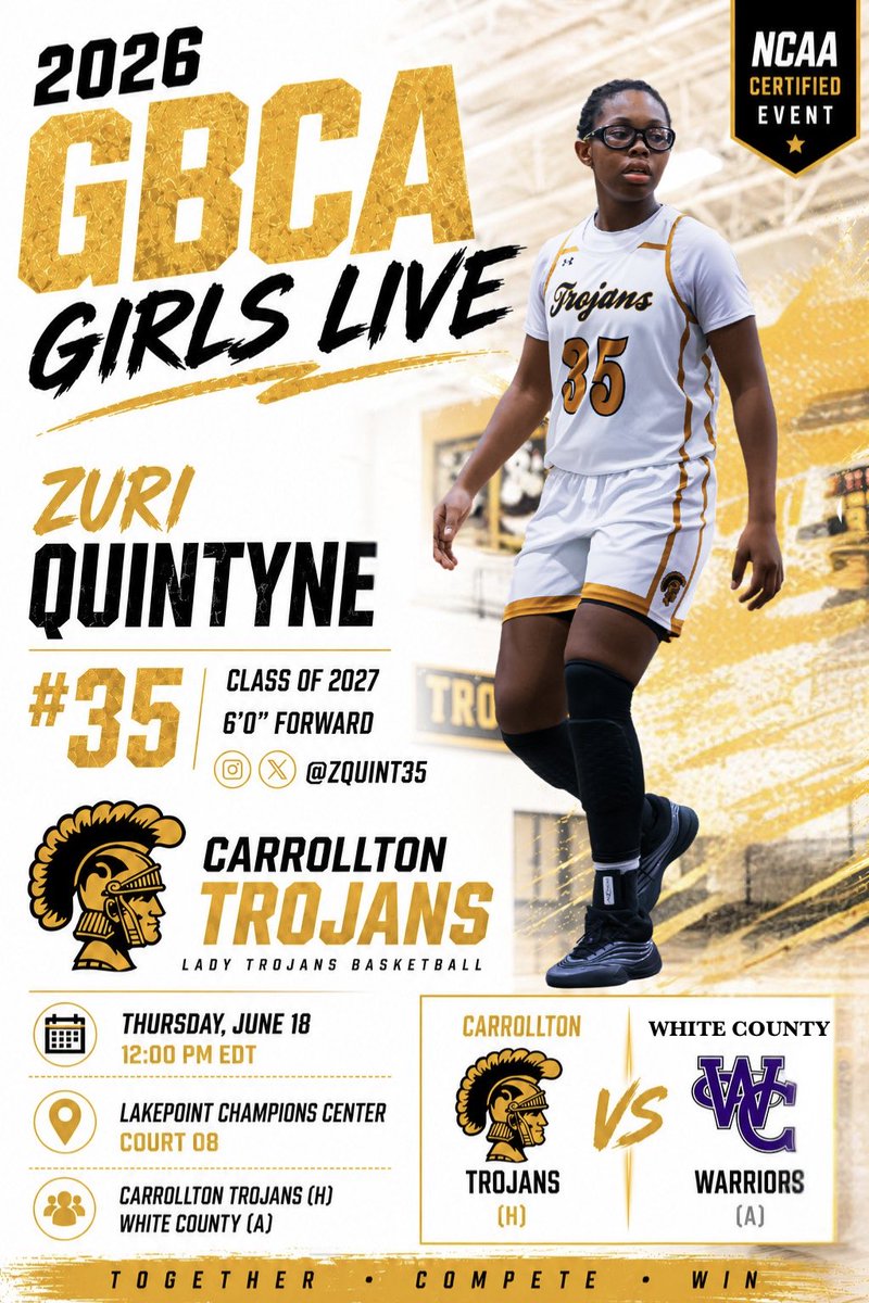 Zquint35's tweet photo. Looking forward to the GBCA LIVE experience with my Trojans family!  Hope to see you there!!

#heartwork
#GRIT
#winnergy

@HoopsTrojan 
@GeorgiaQueenEl1 
@mikemillsnc https://t.co/U6zCRzwobz
