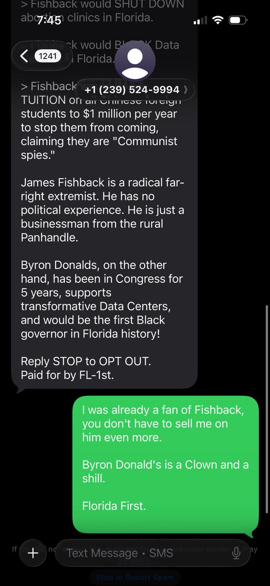 RekkrTV's tweet photo. @j_fishback Fun fact, just got this text today. Bar a clear sign we’re winning lol. https://t.co/KDQiSVciaf