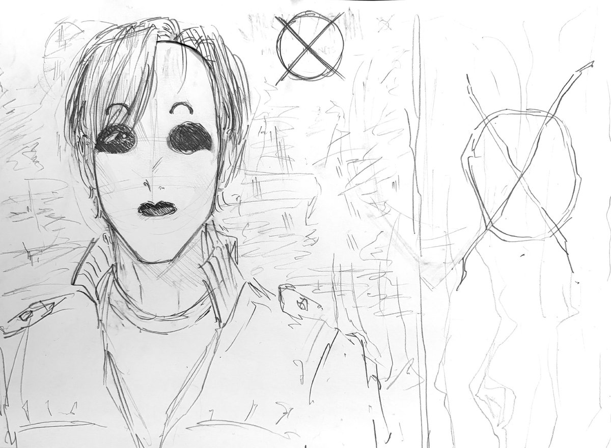 ve11iice's tweet photo. rare traditional art post #marblehornets #masky https://t.co/7vDqqzO8c8