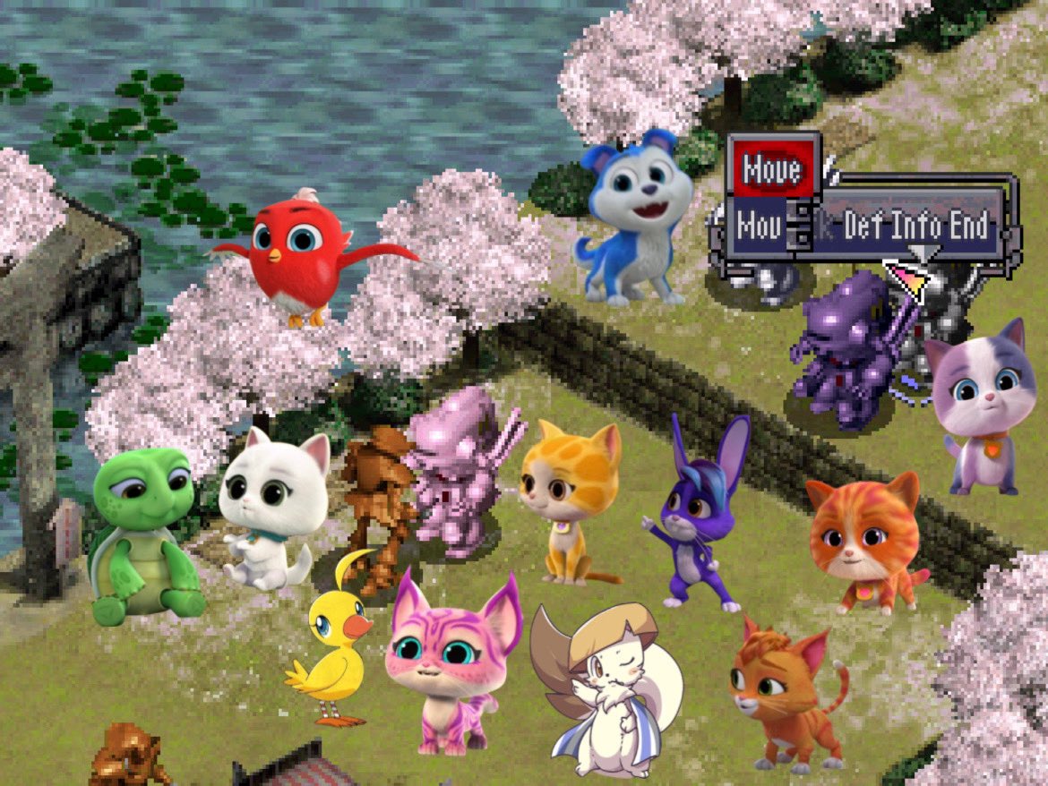 KoppaShiren's tweet photo. The SuperKitties and Robogobo in Sakura Taisen #SuperKitties #スーパーキティ #Robogobo #レスキューペットロボゴボ #Shiren #風来のシレン #プリンセスチュチュ #SakuraTaisen #サクラ大戦 #SakuraWars #RedCompany #Nextech #SegaCS2 #Sega #SegaSaturn #セガサターン @Bitsy_oopisekit https://t.co/vhuJ6Znbbn