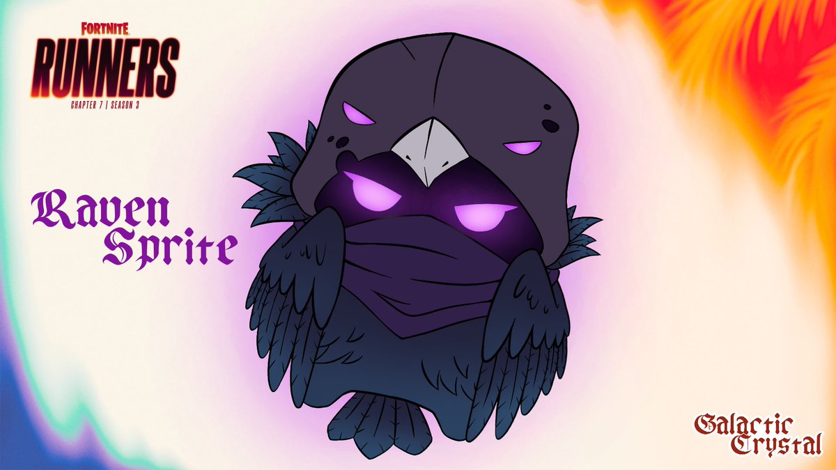 GalacticCrys_03's tweet photo. Raven Sprite, don't take your eyes off him, or he'll steal your legendary weapon. 

#DesignASprite #Fortnite https://t.co/kyYUxnXYSU