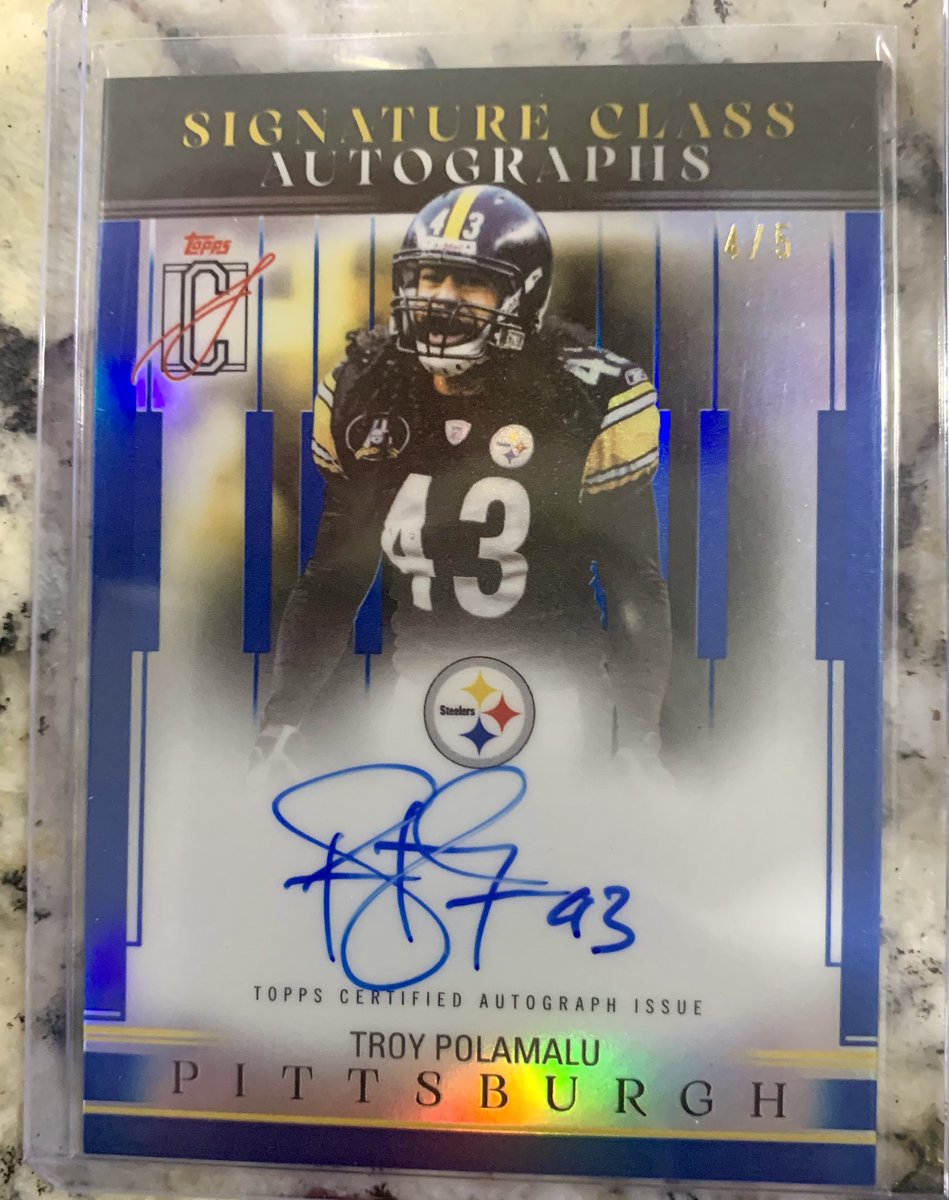 JDSA88's tweet photo. Just pulled this HOF Troy Polamalu Signature Class Autograph 4/5 from Topps Signature Class 2025 Mega. First Box 🏈👀
@CardPurchaser @SCCTradingCards https://t.co/u2CSYSA3xm