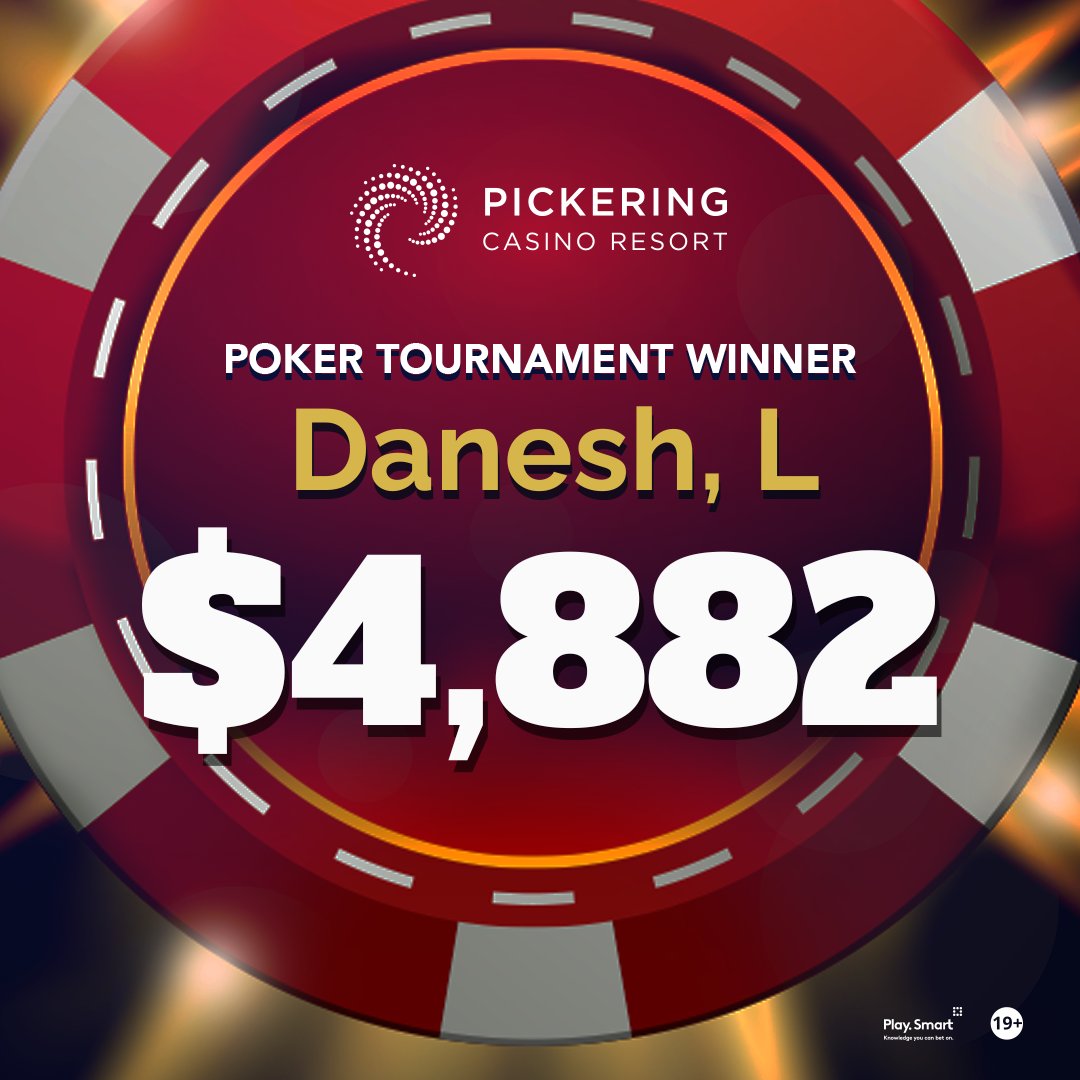 PickeringPoker's tweet photo. Congratulations to our winners of the Two $200 Turbo Poker Tournaments on Tuesday, June 16, 2026! 🏆
With 113 Entries (12:30) 104 Entries (8:30)
$18,080 Prize Pool (12:30) $16, 640 (8:30)
Top 12 payouts (12:30) Top 11 payouts (8:30)

The next Poker Tournament on deck, Thursday, June 25, 2026, $750 NLH Deep Stack. Don't miss your chance to shuffle up and deal your way to victory. Visit https://t.co/52PE36NKlB for more details.