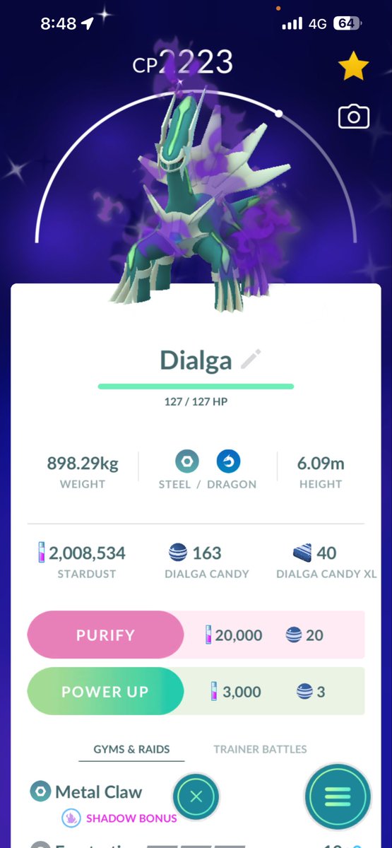pkmnmasterwon's tweet photo. 항상 다정하신 지원 선생님, 진짜 감사해요! 🙇🏽‍♂️

포켓몬 GO도 같이 해주셔서 너무너무 감사합니다! 😆JIWON400 
✨

자기야, 나랑 포켓몬 GO 같이 해줘서 고마워🔥😘AshaStark26 

#dialga
#Pokemongo 
#shiny
#shadowshinydialga https://t.co/w0tBeFJdVG
