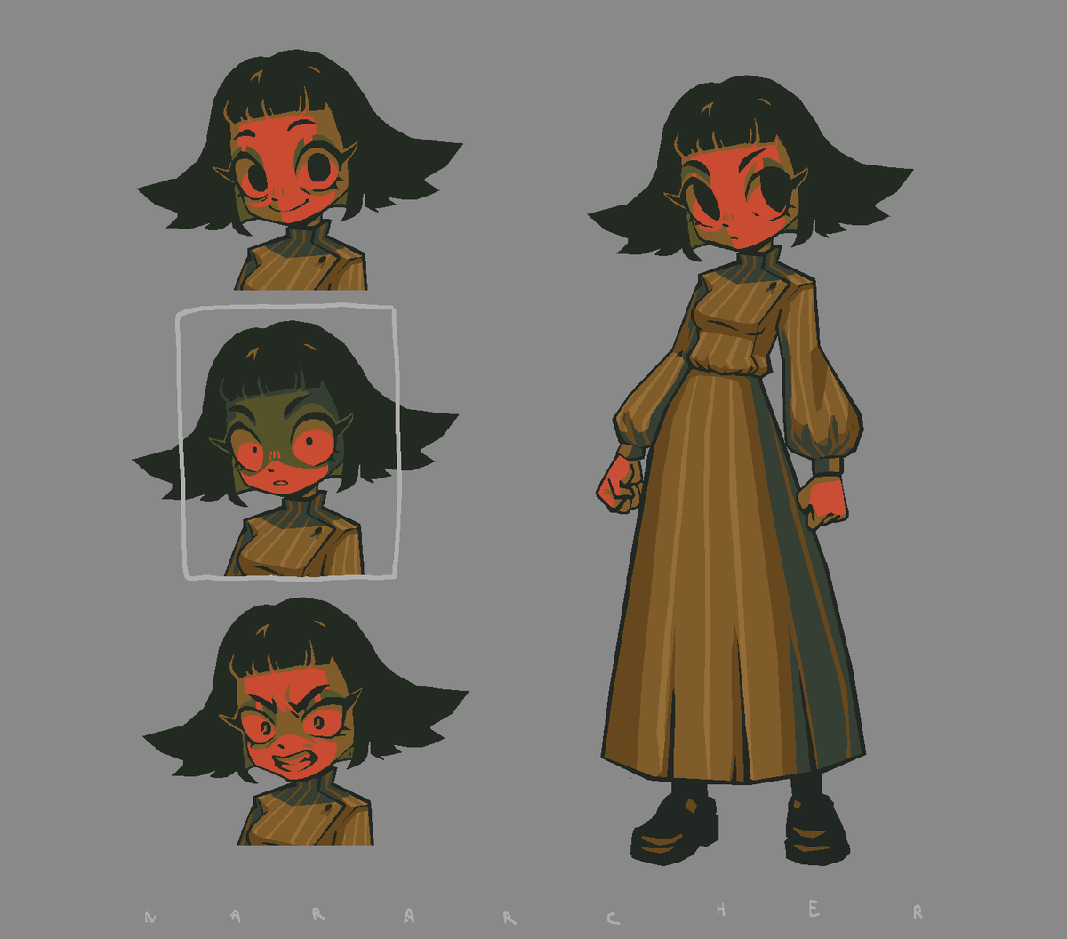 PepperedGame's tweet photo. Here's the second main character of our duo.  Please meet Zudit!  

A quiet, fun-loving girl, who also appreciates nothing more in this world than hearing the word "No."

#indiegame #gamedev #indiedev #horrorgame https://t.co/7v6o9Imdz7