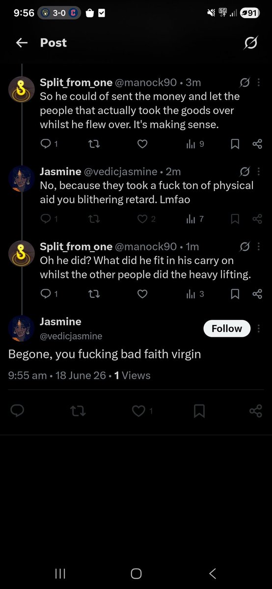 manock90's tweet photo. Solid argument - Hasan fans are truly fucking retarded 🤣 https://t.co/HaT93BmoXl