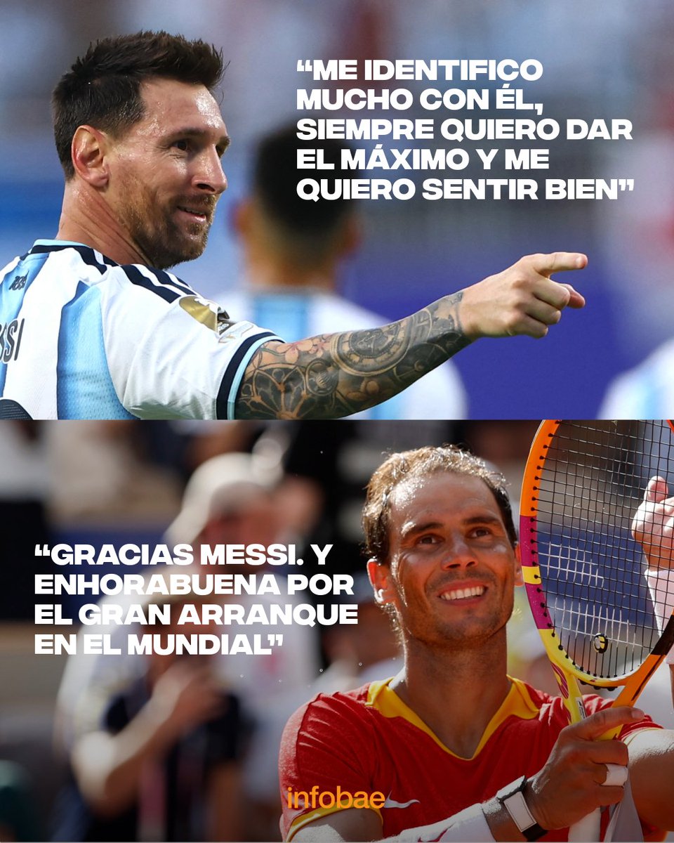 infobae's tweet photo. La reacción de Rafael Nadal tras las elogiosas declaraciones de Lionel Messi en el #Mundial2026 https://t.co/tNP5sPzlHM https://t.co/34fLvBxNrS