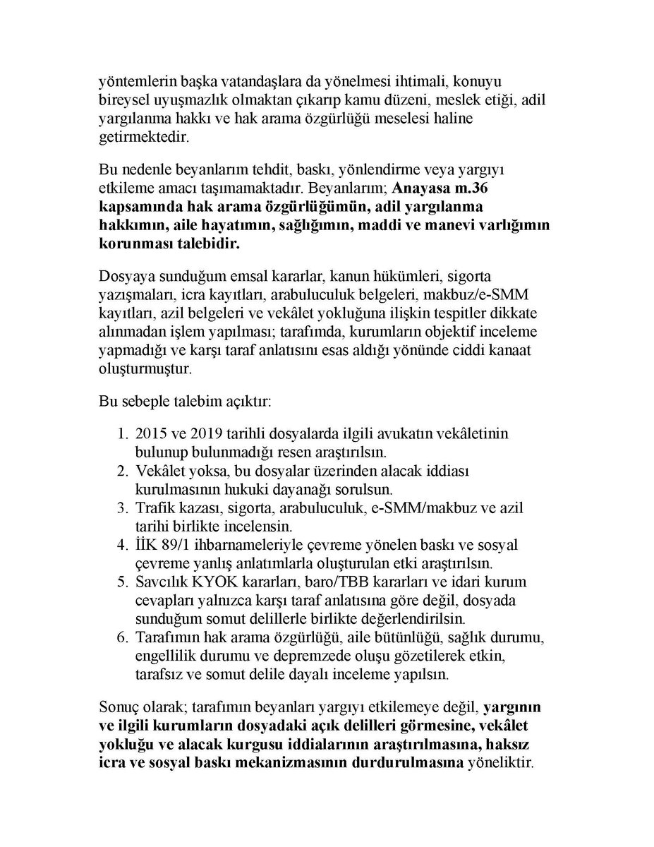 ilkerxsari's tweet photo. Amacım;
Yargıyı etkilemek değil, delillerimin görülmesini istiyorum. 
Vekaletsiz dosya kullanımı, haksız icra, çevreme İİK 89/1 baskısı, ard arda benzer davalar/KYOK kararlarıyla ailem, sağlığım ve hak arama özgürlüğüm artık dayanılmaz şekilde zarar görüyor.
#Kamuoyuna #Duyurulur https://t.co/MjwQ3tkIDF