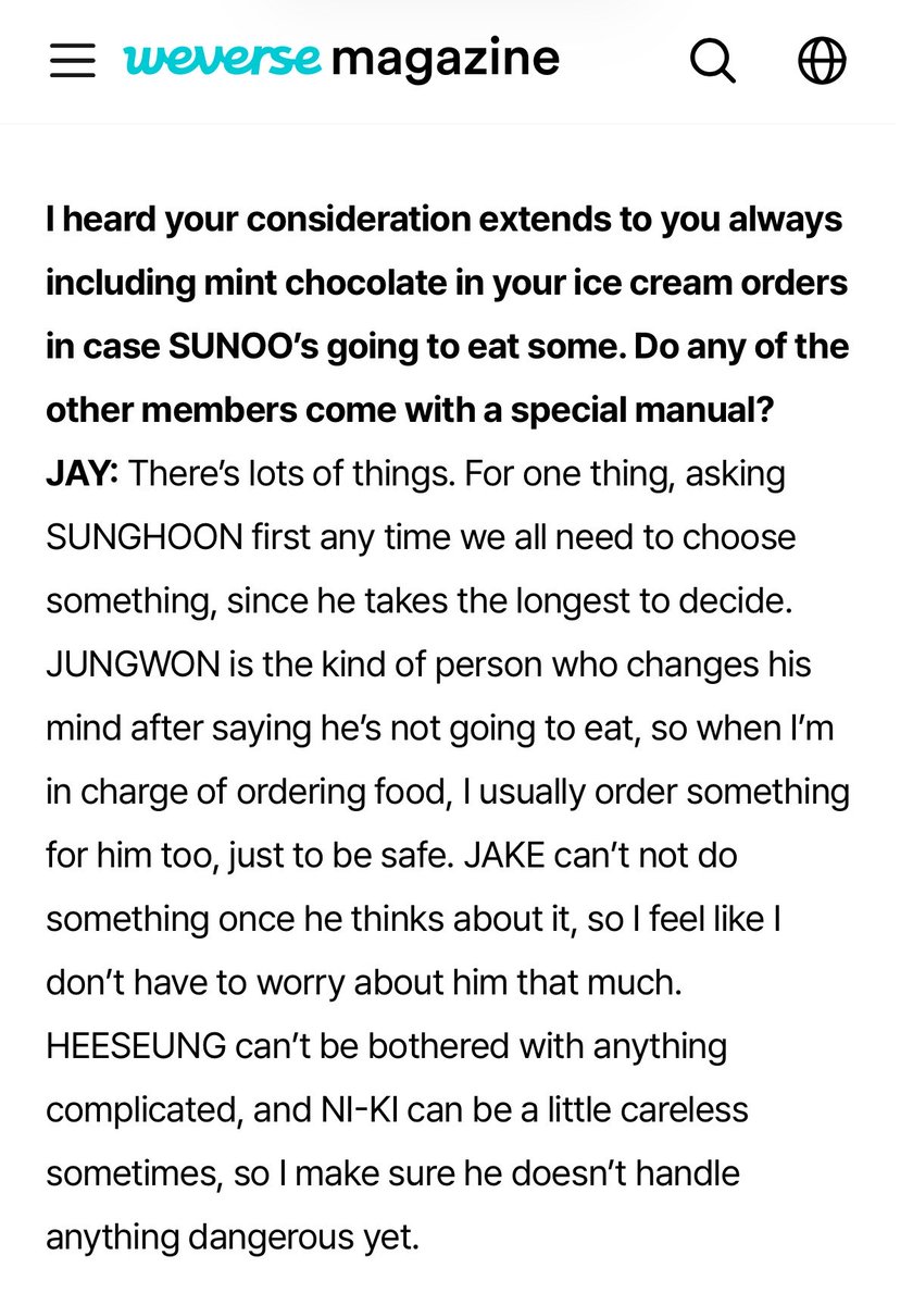 4j20th's tweet photo. a manual how to take care other member by jay🫠🫠 he really an observer and a considerate one.. i really want one jay in my life 😭 https://t.co/0JEm3vXG8c