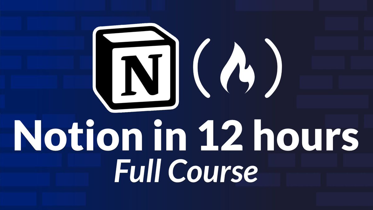 freeCodeCamp's tweet photo. Stop using Notion like a basic notebook.

Instead, you can make it your personal operating system.

In this course, you'll learn about formulas and automations, how to build databases, productivity systems, dashboards, and much more, all inside of Notion.

https://t.co/F2ldUALBHQ https://t.co/yA2gAJhUC3