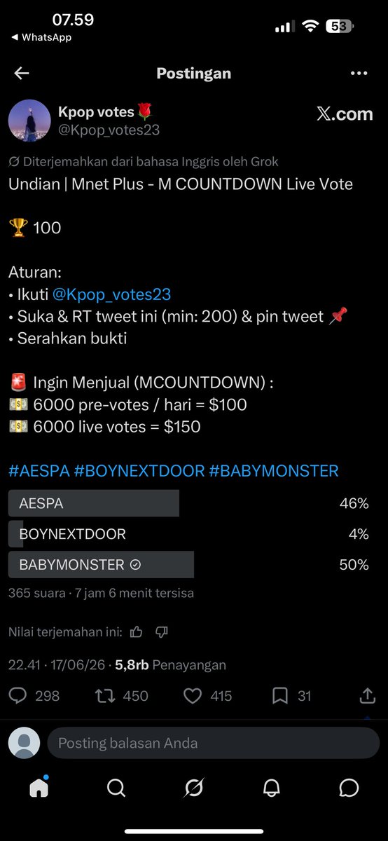 Indriucpo's tweet photo. @Kpop_votes23 #BABYMONSTER https://t.co/iR3u3Q0kEo