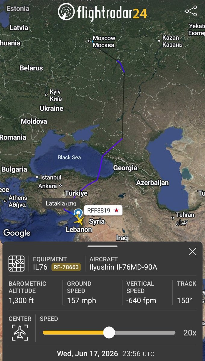 Russian AF IL-76MD-90A RF-78663 #1D3347 as RFF8819 en route from