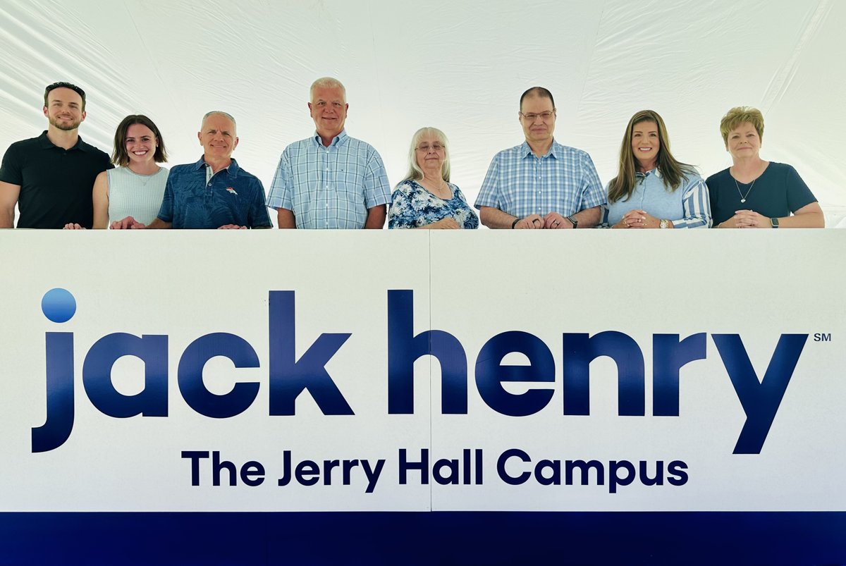 JH_Fintech's tweet photo. Celebrating our 50th Anniversary with a special tribute: our Monett, MO headquarters is now The Jerry Hall Campus, honoring the remarkable legacy of one of our founder and first associate. Grateful to have shared this moment with his wife Pat and the Hall family. https://t.co/BFO8RaT7fB