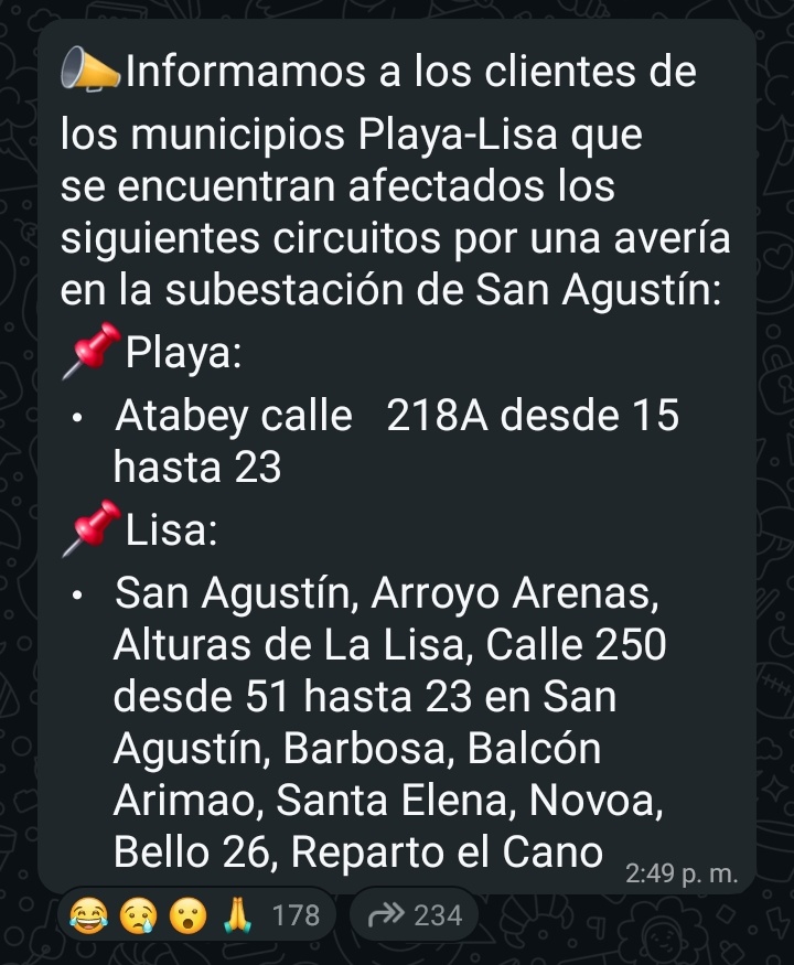 RodReyCuba's tweet photo. @SEE_Cuba El bloque 6 en La Lisa. Solo tuvo minutos de electricidad hoy. Pues hubo una rotura en la subestación de San Agustín durante el corto tiempo que nos tocó el "Alumbrón" hoy. https://t.co/8X7tF0ojhS
