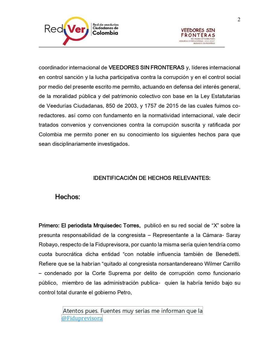 catasantani's tweet photo. @redveeduriascol @RevistaSemana 
@ELTIEMPO 
cada peso debe estar auditado y vigilado. no podemos dejar que los mismos de siempre se lo repartan... Cómo ya ha pasado #SarayPetrista https://t.co/5b84CBGUZR