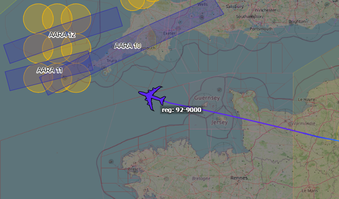 Andyyyyrrrr's tweet photo. 01:32 AIRFORCE 1 USAF VC-25/A (92-9000)
Airborne from Paris Orly back to JB Andrew's AFB after @POTUS's (Trump's) visit to France.
#AF1 checking in with London control on 132.950 https://t.co/v4KlL4rVgC