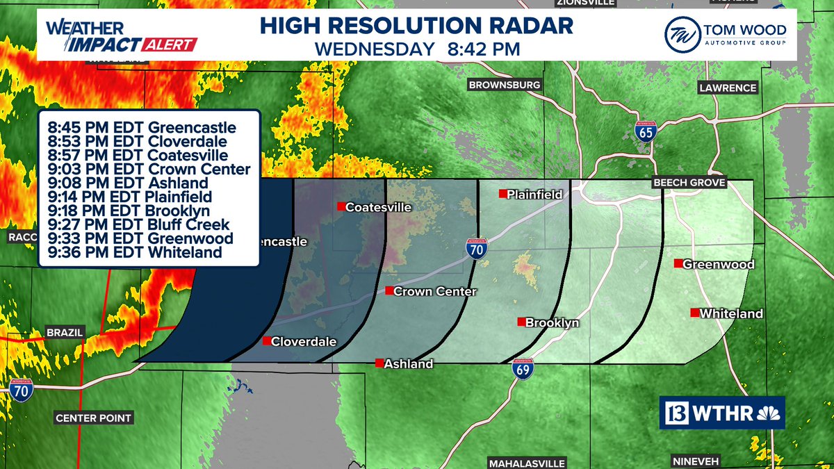 SeanAshWX's tweet photo. Radar indicated rotation tornado-warned cell moving east at nearly 50 mph...puts into Morgan/Johnson County in less than 1 hour.

https://t.co/jnaw6AGAm9 https://t.co/b3HZUbalm2