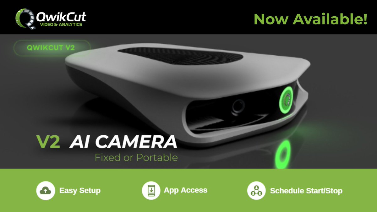 QwikCutSports's tweet photo. What if recording your games was the easiest part of game day?

The new QwikCut V2 AI Camera gives coaches a simple way to capture film with:

✅📹 AI-powered recording
✅  App-based controls
✅  Schedule start and stop times
✅  Fixed or portable deployment options

Built for teams. Designed for coaches.

#FootballCoaches #SportsTech #QwikCut #GameFilm #HighSchoolFootball