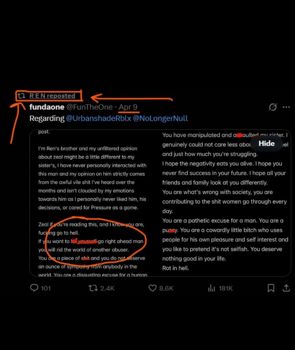 ChrisWhyAmIHere's tweet photo. Fuck you ren, seriously. Genuinly pulling the plug on my hope on you. Just remembered you reposing your brother wanting zeal to kms. It lines up with everything before. your half assed statement when he actually did kill himself, and seemingly no effort to stop harassment(1/2) https://t.co/EUgUv4UrNY