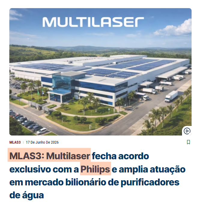 JoaoPauloRClara's tweet photo. #MLAS3 fecha acordo exclusivo com a #Philips!
A #Multilaser será responsável pela distribuição da linha de purificadores e filtros #Philips no Brasil
- Mercado em crescimento
- Nova frente de receita
- Marca global no portfólio
+Vídeo completo e matéria nos comentários.
#b3 #ibov https://t.co/34eCeEYaKl