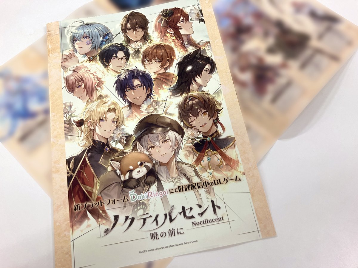 animatego_info's tweet photo. 📢『ノクティルセント：暁の前に』#BLT2026 会場限定チラシを配布！

6/27（土）＆6/28（日）開催のBLイベント「Boys Love Tokyo 2026」会場にて
『ノクティルセント：暁の前に』のチラシ配布が決定しました！
各キャラクターの美麗イラストが掲載されたチラシは要チェック✅

📍 会場：東京・池袋サンシャインシティ　展示ホールA・B
📅 期間： 6月27日（土）・28日（日）
https://t.co/K2nfKtwN56

会場を訪れた方はぜひお手に取ってみてください！

#DokiRingo
#ノクティルセント