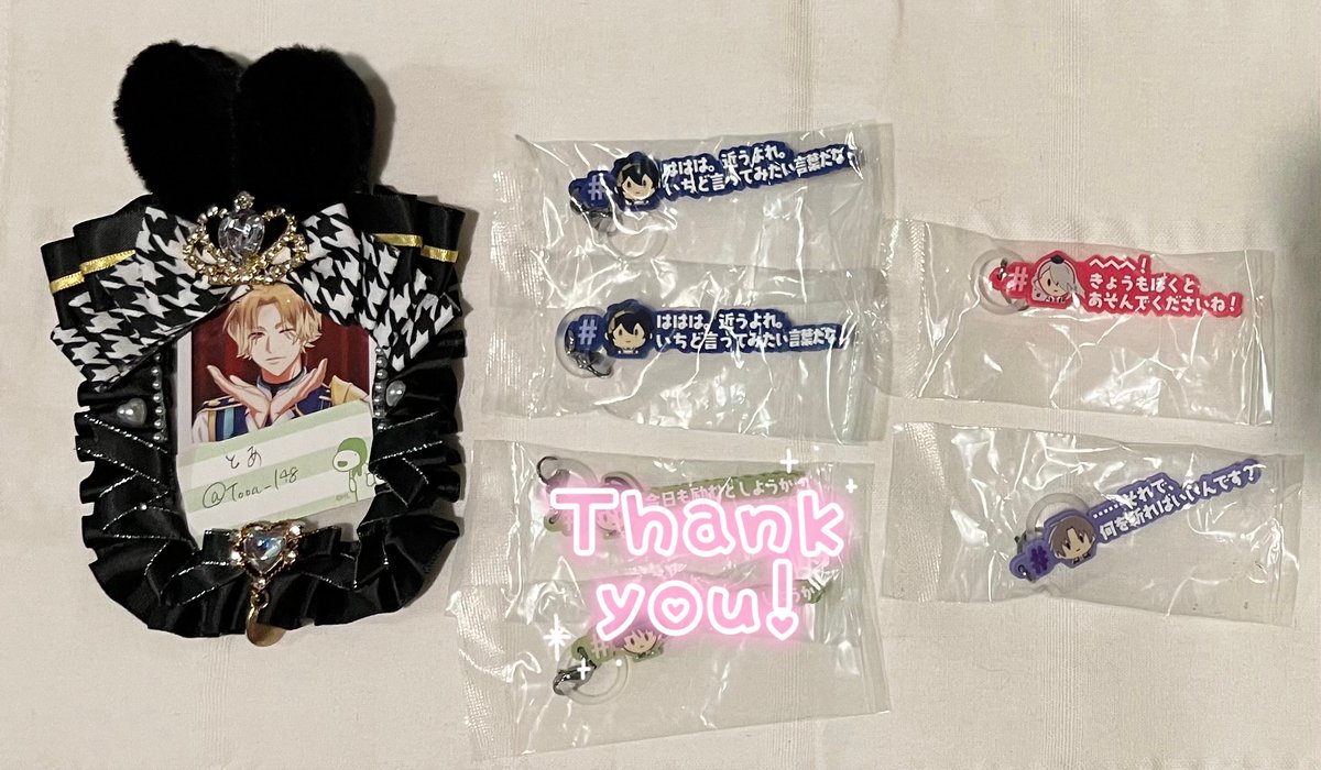 tooa_148's tweet photo. 【交換】刀剣乱舞 めじるしアクセサリー  ハッシュタグつけるver とうらぶ

譲：三日月宗近、今剣、へし切長谷部

求：鶴丸国永、���州清光1点

郵送交換のみ。
検索からでもお気軽にお声掛けください。 https://t.co/0fPZQEaN9r