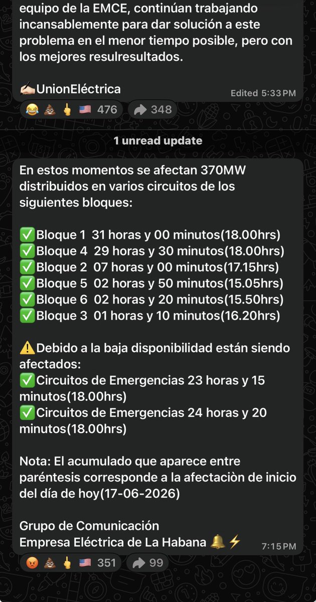 CNN_Oppmann's tweet photo. Where I live in Havana it’s now been 29 hours without any power.  Batteries have run out, few people have fuel for generators. Food is beginning to spoil. If this continues a humanitarian disaster is coming. https://t.co/lcApdoscu9