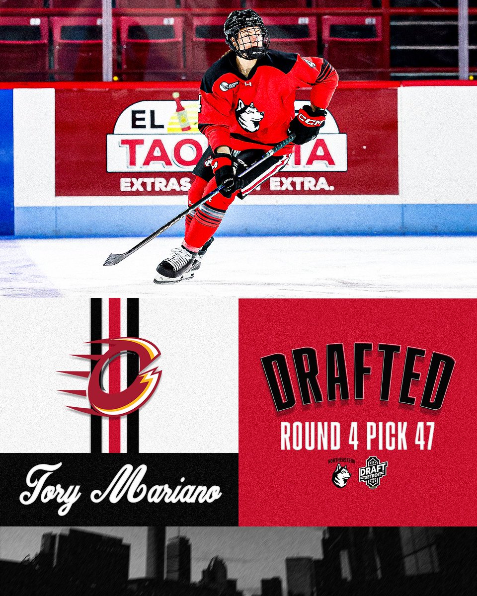 GoNUwhockey's tweet photo. Tory's taking Charge ⚡️

Selected 47th overall, Tory Mariano is headed to Ottawa! https://t.co/JHdaVdXqSW